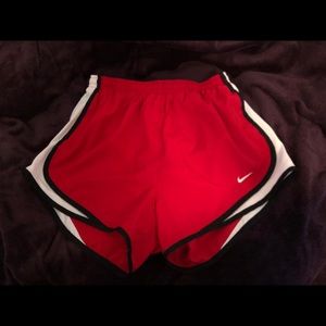 Small red nike shorts